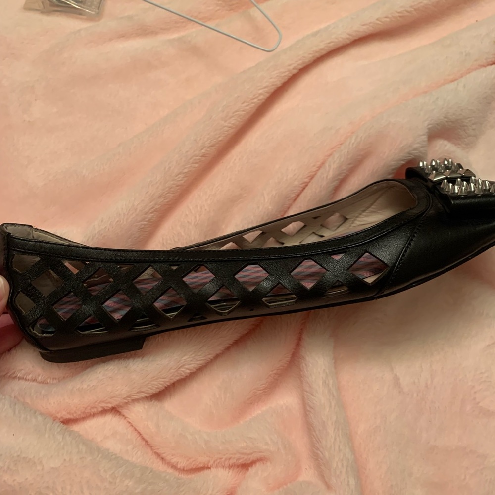 Michael Kors black lattice spike flats - Picture 3 of 5
